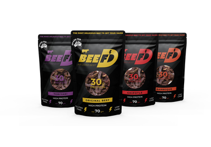 7 x BEEF'D ASSORTED FLAVOURS BILTONG 70g
