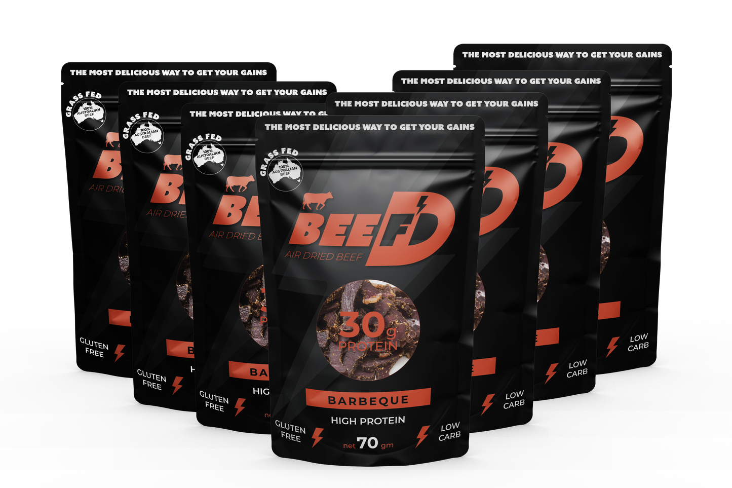 7 x BEEF'D BBQ FLAVOURED BILTONG 70g