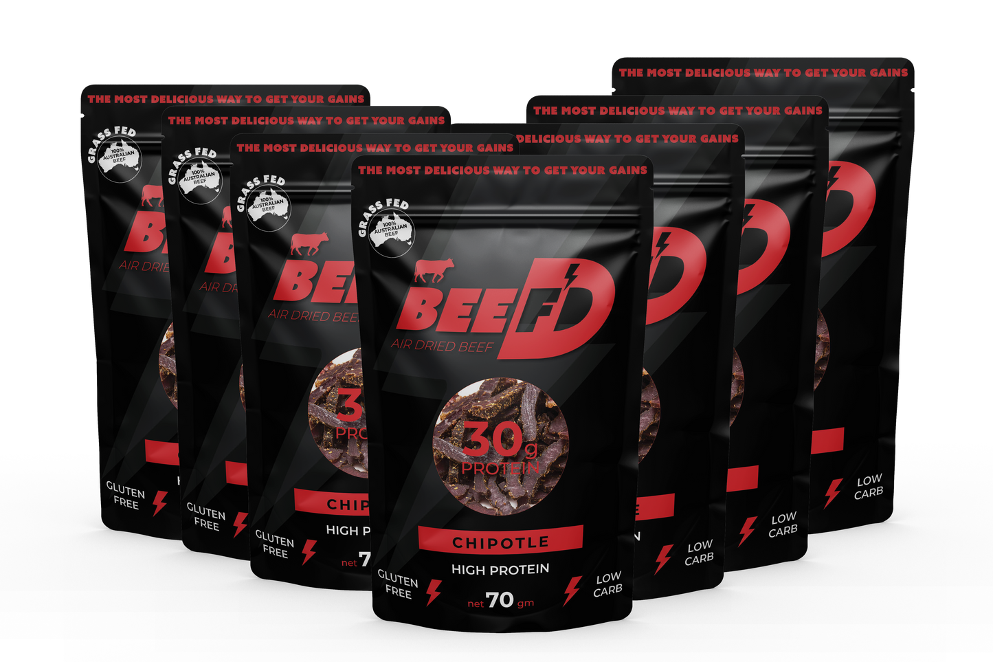 7 x BEEF'D CHIPOTLE FLAVOURED BILTONG 70g
