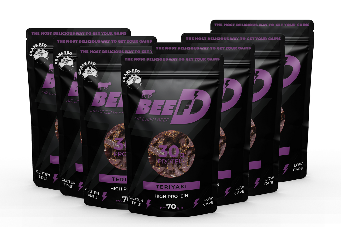 7 x BEEF'D TERIYAKI FLAVOURED BILTONG 70g