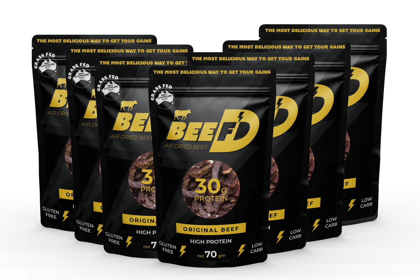7 x BEEF'D ORIGINAL FLAVOURED BILTONG 70g