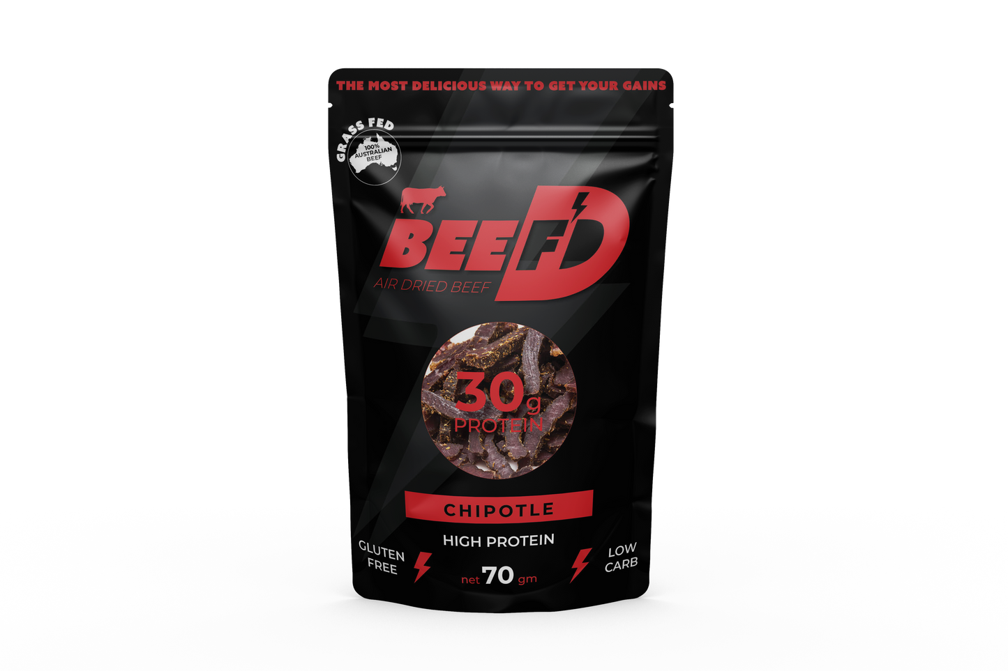 7 x BEEF'D CHIPOTLE FLAVOURED BILTONG 70g